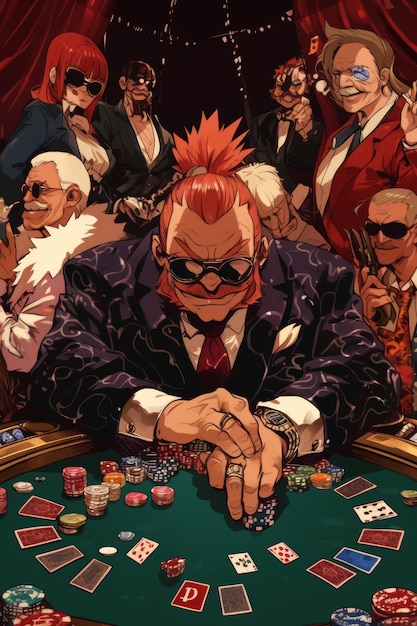 Anime casino illustration