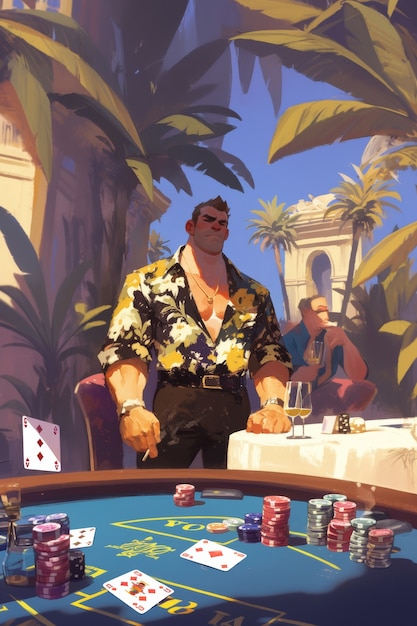 Free Photo anime casino illustration