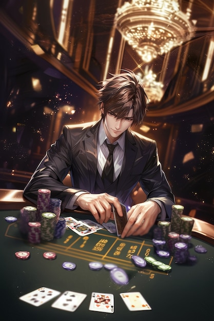 Free photo anime casino illustration