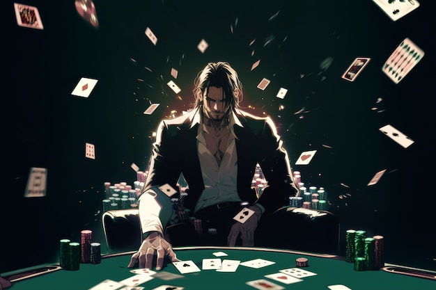 Free photo anime casino illustration