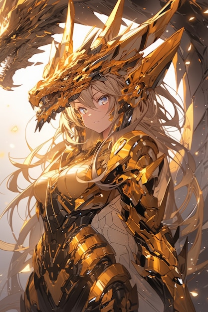 Anime character with dragon illustration