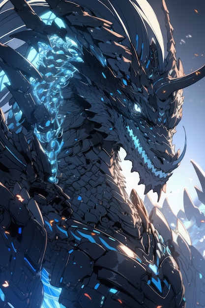 Free Photo anime dragon character illustration