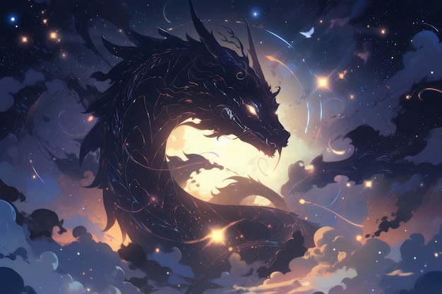 Anime dragon character illustration