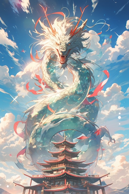 Free Photo anime dragon illustration