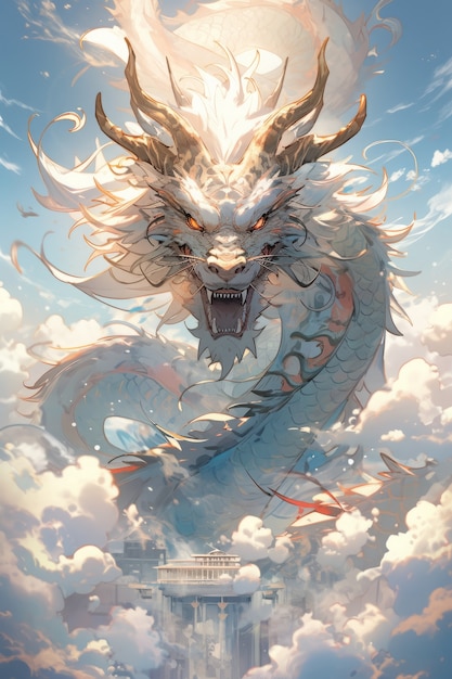 Anime dragon illustration