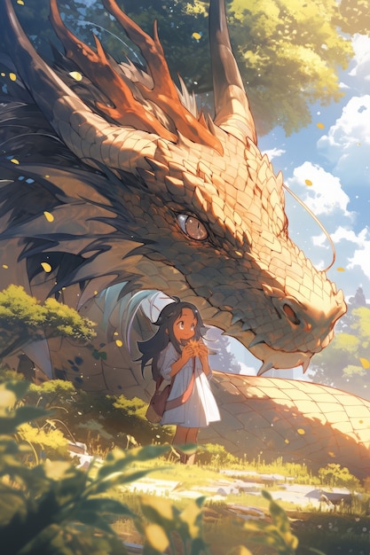 Anime dragon illustration