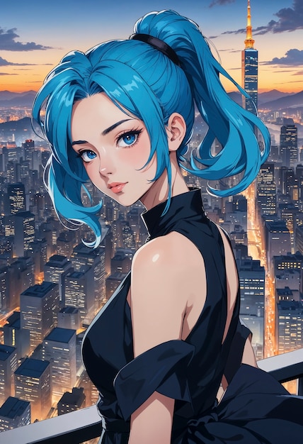 Free photo anime like illustration of girl portrait