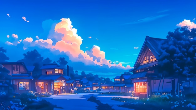 Anime night sky illustration