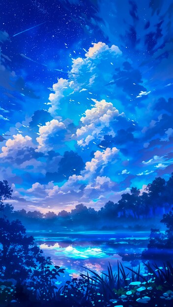 Anime night sky illustration