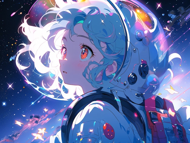 Anime style  character  in space