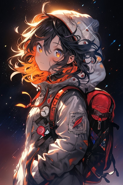 Anime style  character  in space