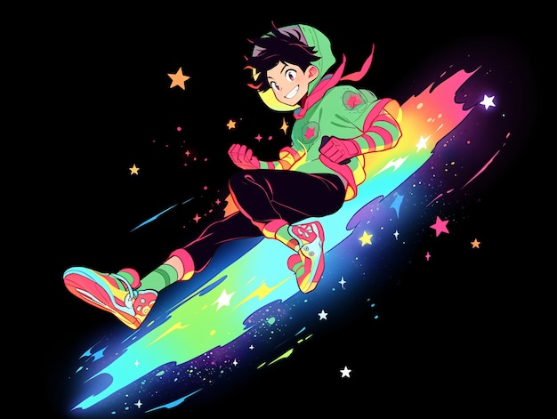 Anime style  character  in space