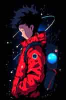 Free photo anime style  character  in space