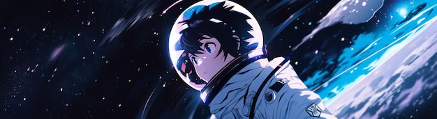 Anime style  character  in space