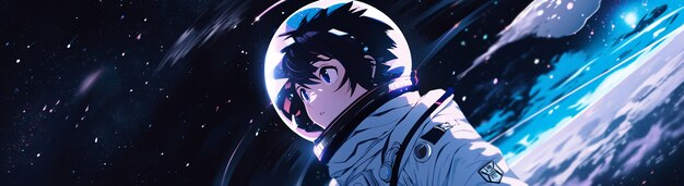 Anime style  character  in space