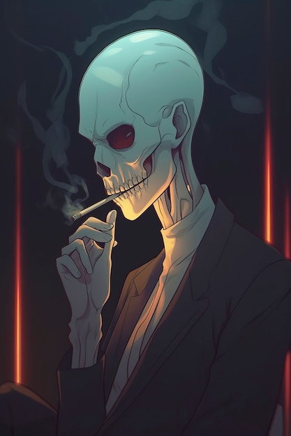 Anime style character with cigarette