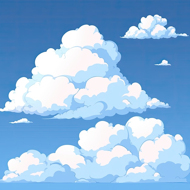 Free photo anime style clouds