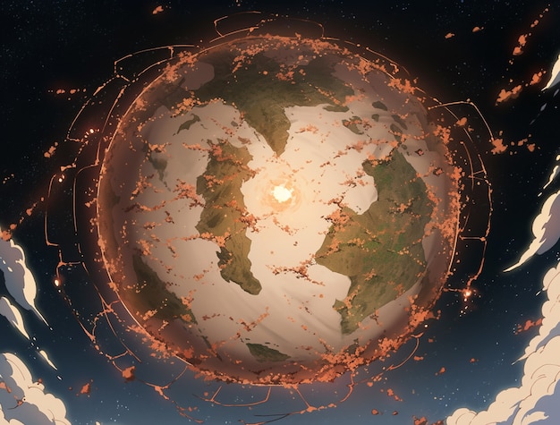 Anime style earth