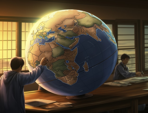 Anime style earth