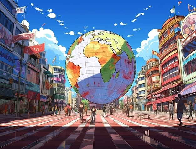 Anime style earth