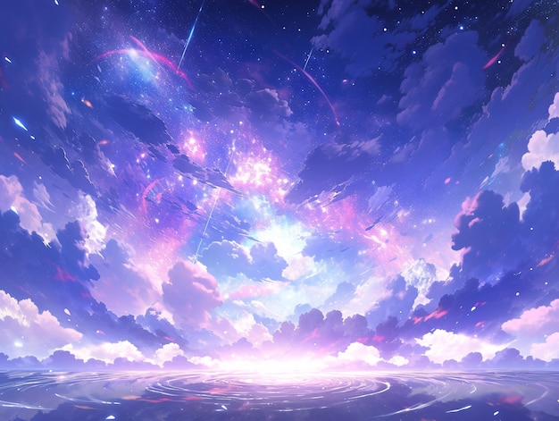 Anime style galaxy background