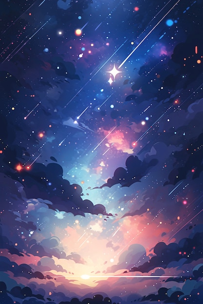 Anime style galaxy background