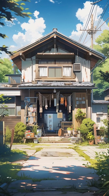 Anime style house architecture