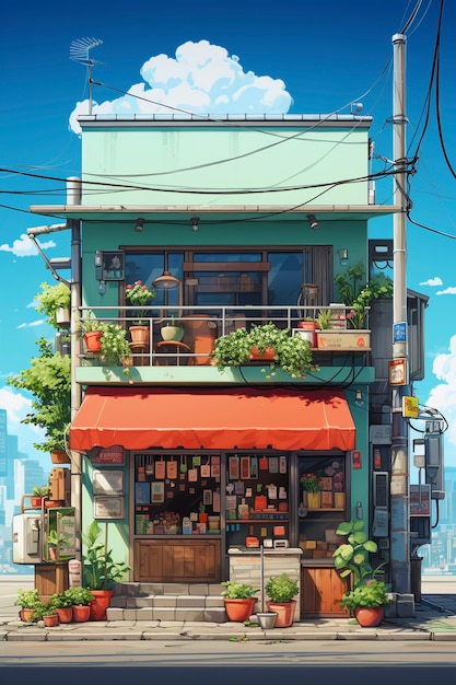 Anime style house architecture