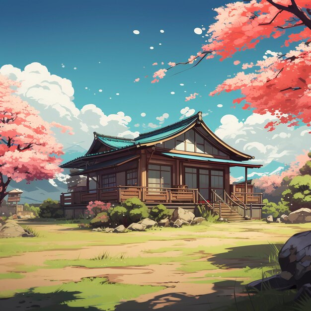 Anime style house architecture