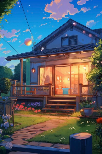 Anime style house structure