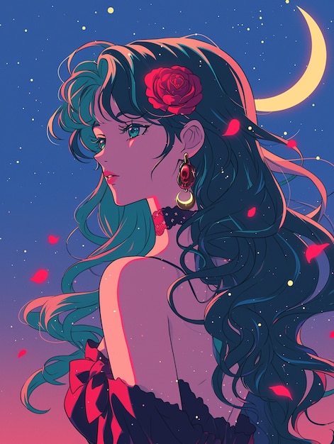 Free photo anime style illustration of rose