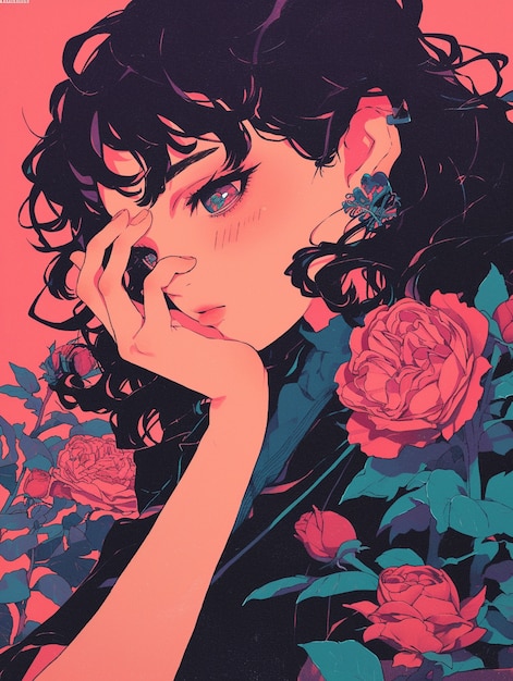 Free Photo anime style illustration of rose