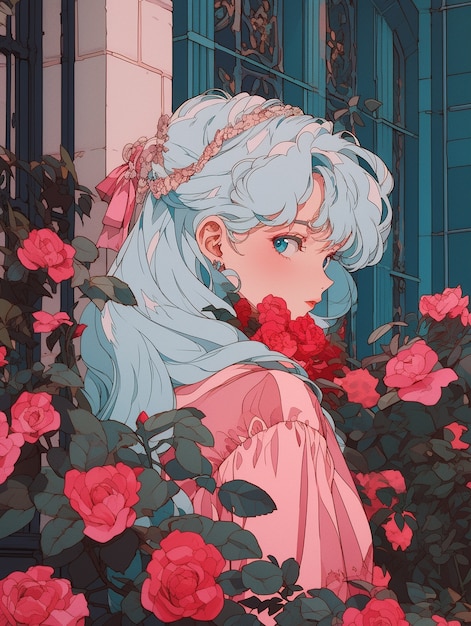 Free Photo anime style illustration of rose