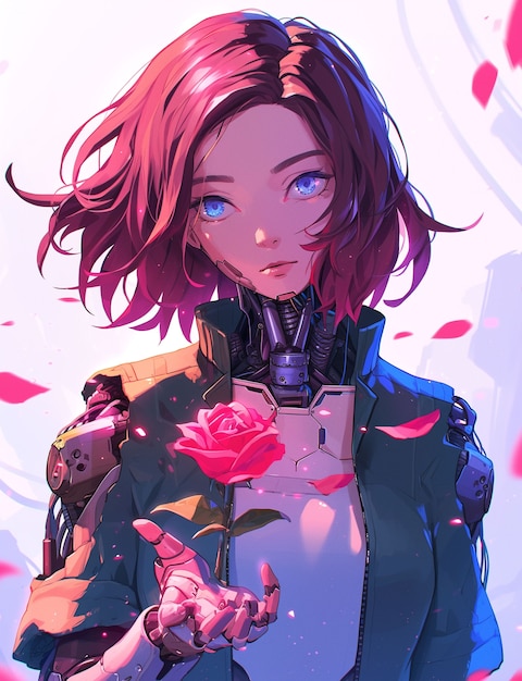 Anime style illustration of rose