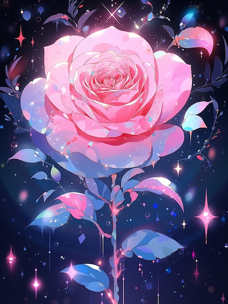 Free photo anime style illustration of rose