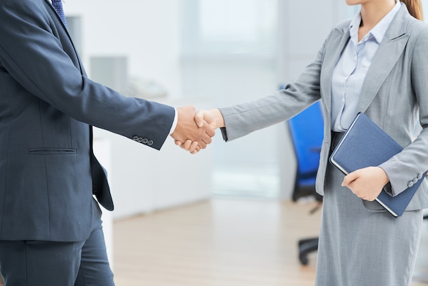 Anonymous business people shaking hands