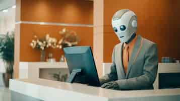 Free photo anthropomorphic robot that performs regular human job