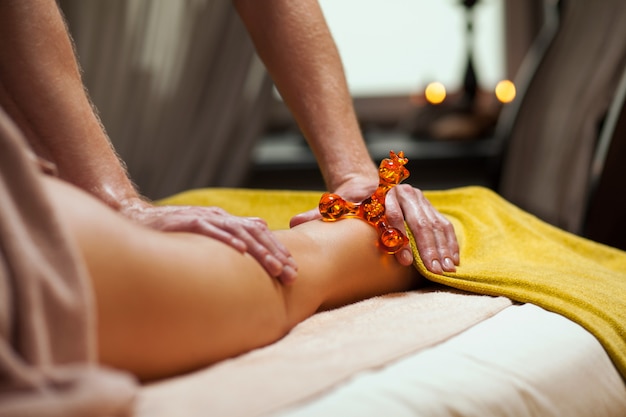 Free photo anti cellulite massage in a luxury spa