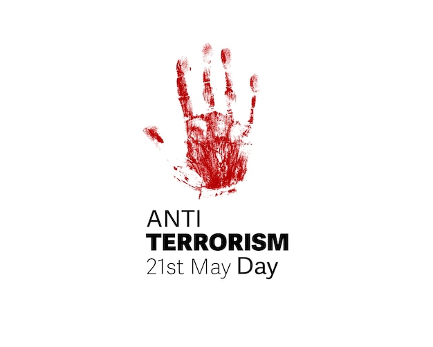 Free photo anti terrorism day with hand print