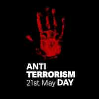 Free photo anti terrorism day with hand print