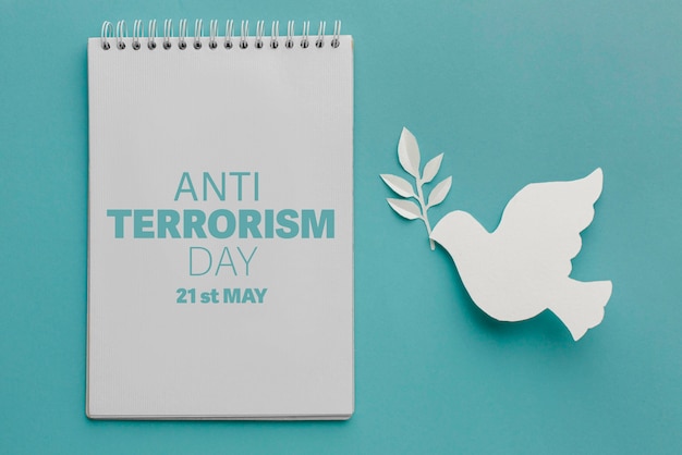 Free photo anti terrorism day with paper dove