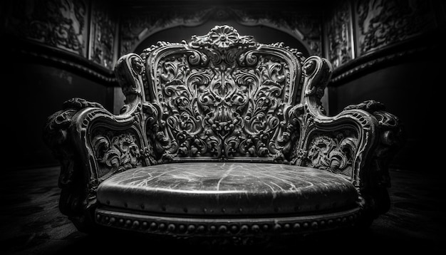 Free Photo antique armchair black and white patterned elegance generated by ai