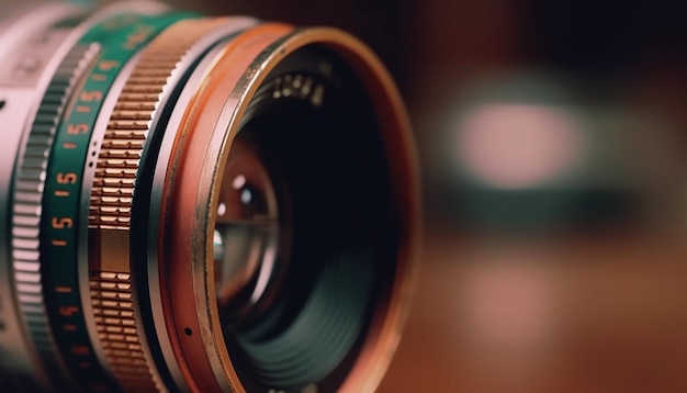 Free photo antique camera lens captures old fashioned film image generated by ai