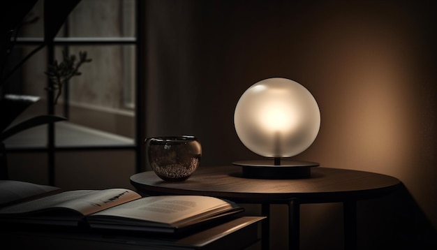 Free photo antique desk illuminated by old fashioned lantern generated by ai