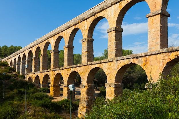 Antique roman aqueduct in Tarragona