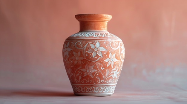 Free photo antique vase with indigenous pattern