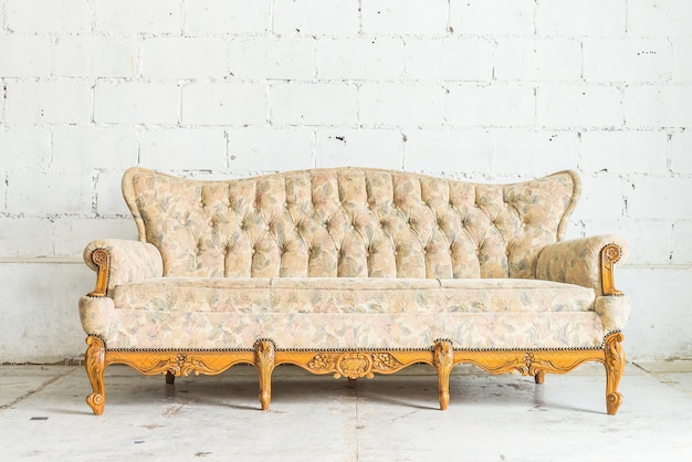 Free photo antique wooden sofa