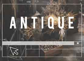 Free photo antique word website template layout cursor graphic