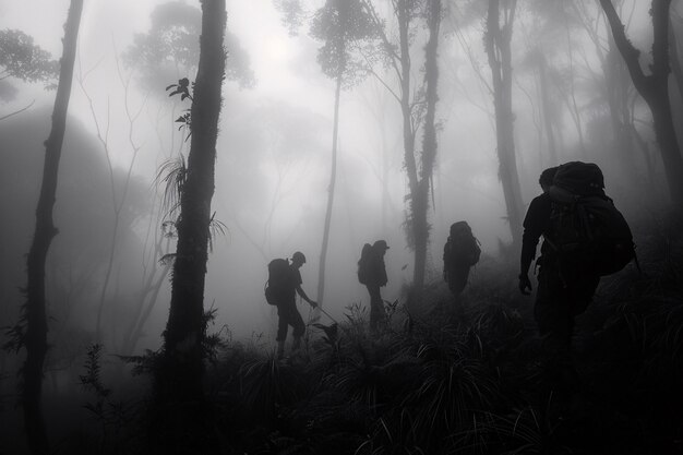 Aokigahara forest dark style