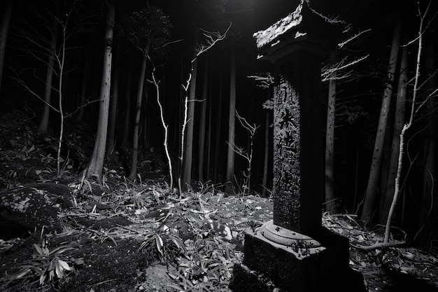 Free Photo aokigahara forest dark style